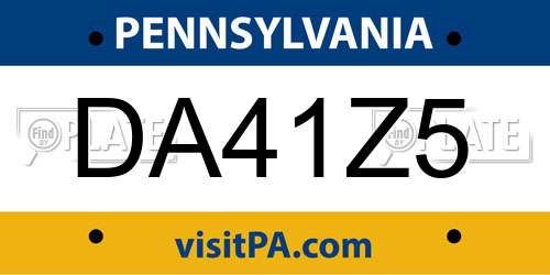 DA41Z5 Pennsylvania License Plate