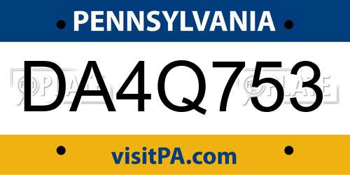 DA4Q753 Pennsylvania License Plate