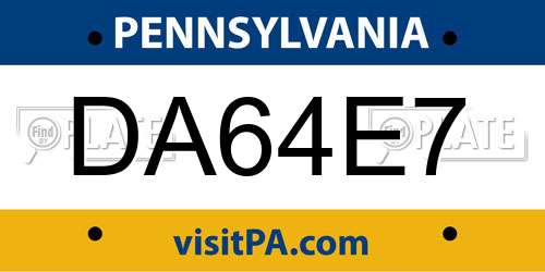 DA64E7 Pennsylvania License Plate