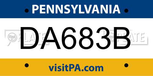 DA683B Pennsylvania License Plate