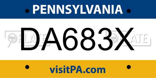 DA683X Pennsylvania License Plate