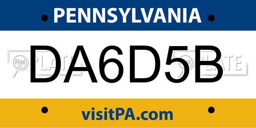 DA6D5B Pennsylvania License Plate