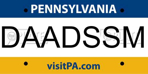 DAADSSM Pennsylvania License Plate