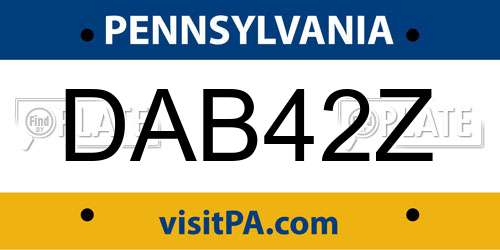 DAB42Z Pennsylvania License Plate