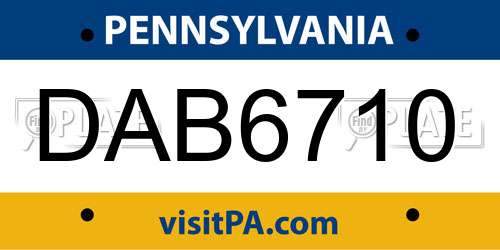 DAB6710 Pennsylvania License Plate