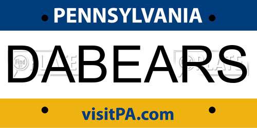 DABEARS Pennsylvania License Plate