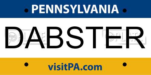 DABSTER Pennsylvania License Plate