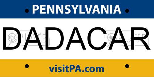 DADACAR Pennsylvania License Plate