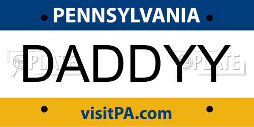 DADDYY Pennsylvania License Plate