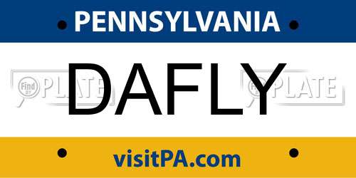 DAFLY Pennsylvania License Plate