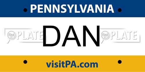 DAN Pennsylvania License Plate