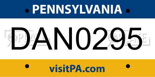 DAN0295 Pennsylvania License Plate