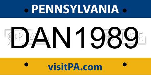 DAN1989 Pennsylvania License Plate