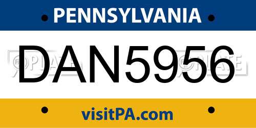 DAN5956 Pennsylvania License Plate