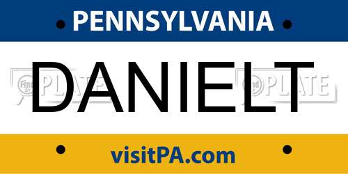 DANIELT Pennsylvania License Plate