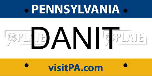 DANIT Pennsylvania License Plate
