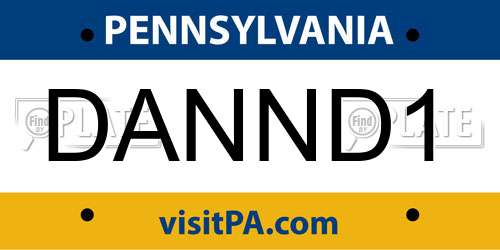 DANND1 Pennsylvania License Plate