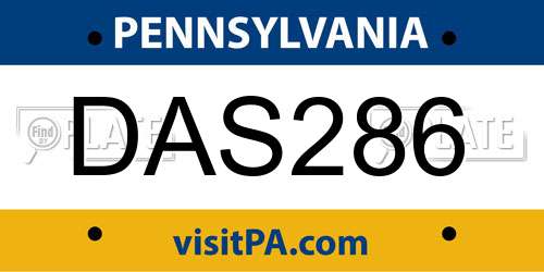 DAS286 Pennsylvania License Plate