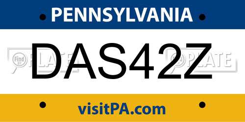 DAS42Z Pennsylvania License Plate