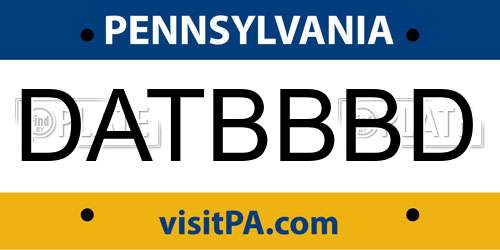 DATBBBD Pennsylvania License Plate