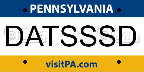 DATSSSD Pennsylvania License Plate