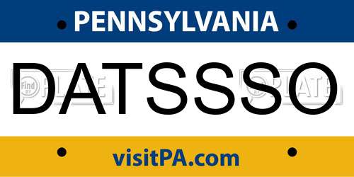 DATSSSO Pennsylvania License Plate