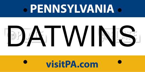 DATWINS Pennsylvania License Plate
