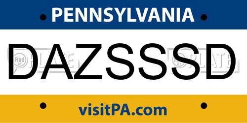 DAZSSSD Pennsylvania License Plate