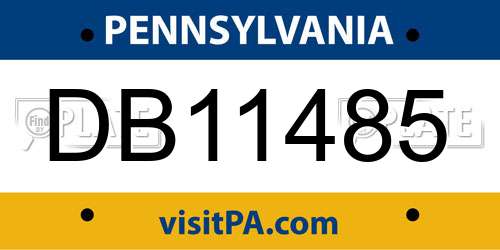 DB11485 Pennsylvania License Plate
