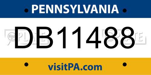 DB11488 Pennsylvania License Plate
