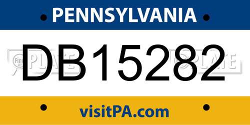 DB15282 Pennsylvania License Plate
