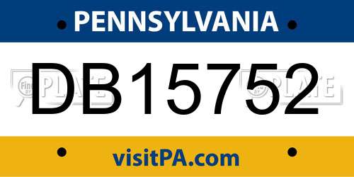 DB15752 Pennsylvania License Plate