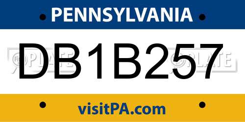 DB1B257 Pennsylvania License Plate