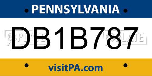 DB1B787 Pennsylvania License Plate