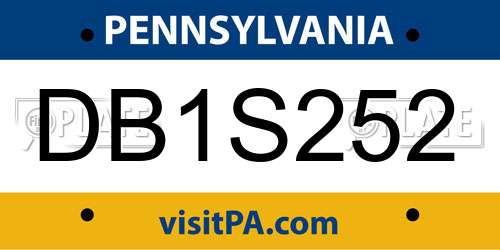 DB1S252 Pennsylvania License Plate