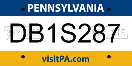 DB1S287 Pennsylvania License Plate