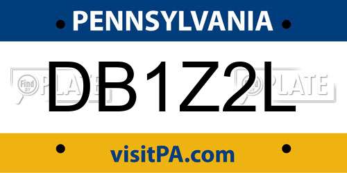 DB1Z2L Pennsylvania License Plate