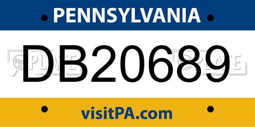 DB20689 Pennsylvania License Plate
