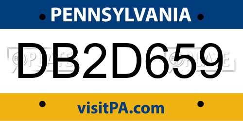 DB2D659 Pennsylvania License Plate