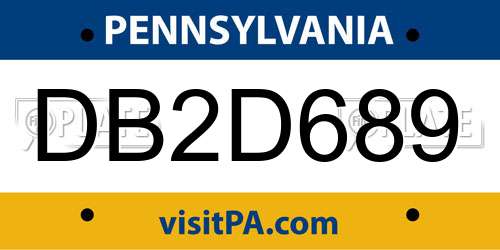 DB2D689 Pennsylvania License Plate
