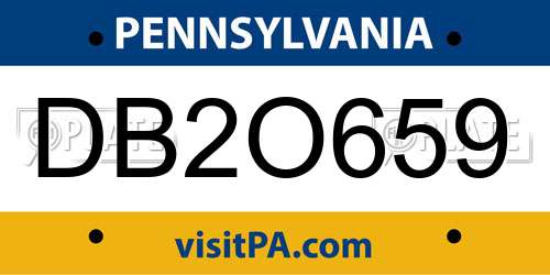 DB2O659 Pennsylvania License Plate