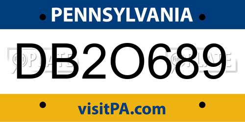 DB2O689 Pennsylvania License Plate