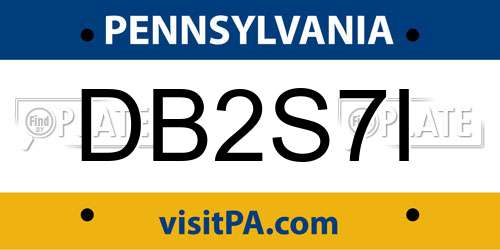 DB2S7I Pennsylvania License Plate