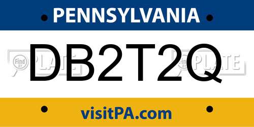 DB2T2Q Pennsylvania License Plate