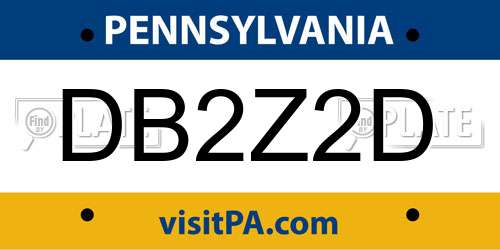 DB2Z2D Pennsylvania License Plate