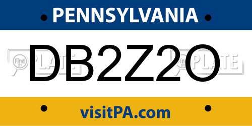 DB2Z2O Pennsylvania License Plate