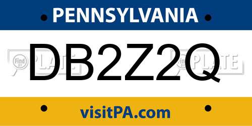 DB2Z2Q Pennsylvania License Plate