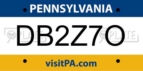 DB2Z7O Pennsylvania License Plate