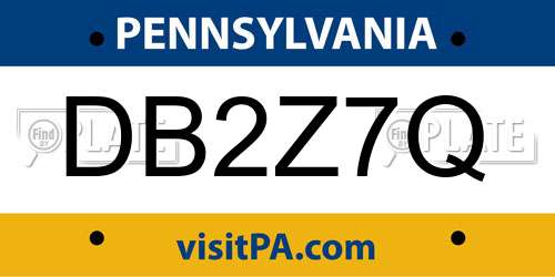 DB2Z7Q Pennsylvania License Plate