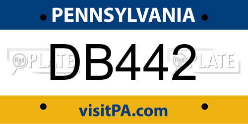 DB442 Pennsylvania License Plate
